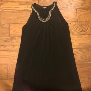 Black Swing Dress w/ Beaded Neckline